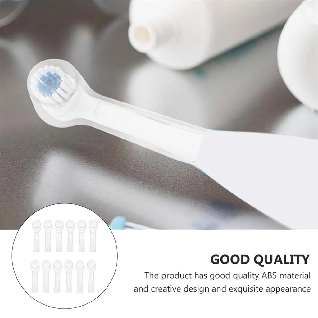 12Pcs Transparent Travel Electric Toothbrush Head Covers Protective Caps Dustproof Portable Toothbrush Lid Outdoor Brush