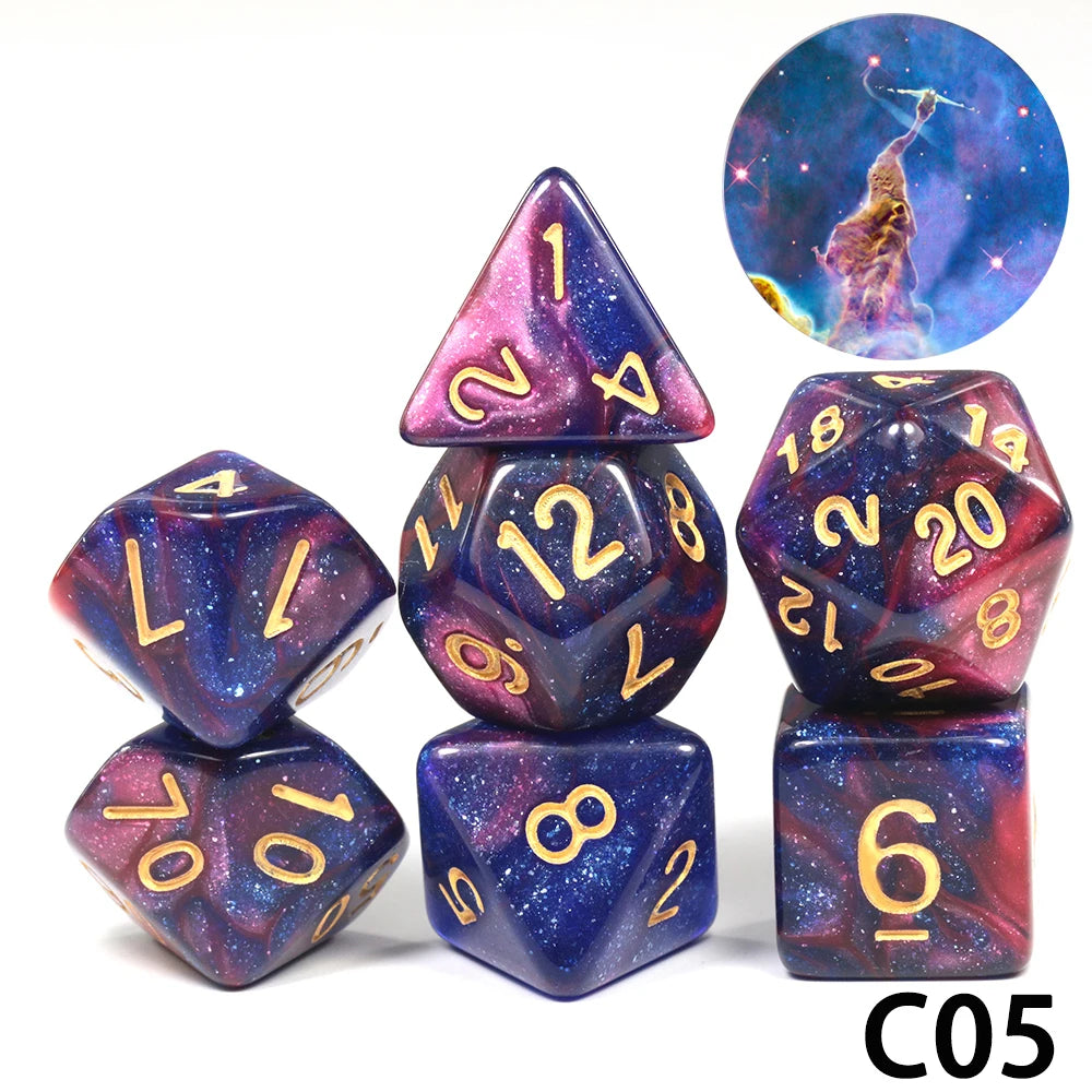 Polyhedral Dice TRPG DNDGame Games 7Pcs/Set D4 D6 D8 D10 D12 D20 Multi Sides for Board Game