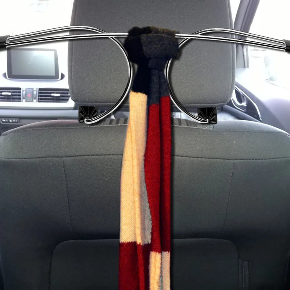 Metal Adjustable Car Coat Hanger with Headrest Restraint Rods Stainless Steel Seat Hanger Clothes Holder