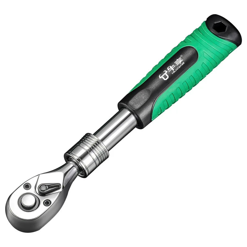 72Tooth Retractable Ratchet Wrench Automotive Repair Adjustable Drive Rotating Ratchet Quick Release 1/4 3/8 1/2" Manual Tool