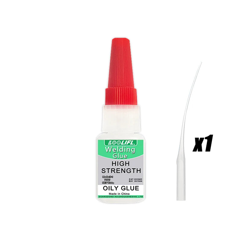 Super Strong Adhesive, Cyanoacrylate, Quick Drying Adhesive, Suitable for Toys, Plastics, PVP Pipes, Acrylic Sheets, Transparent