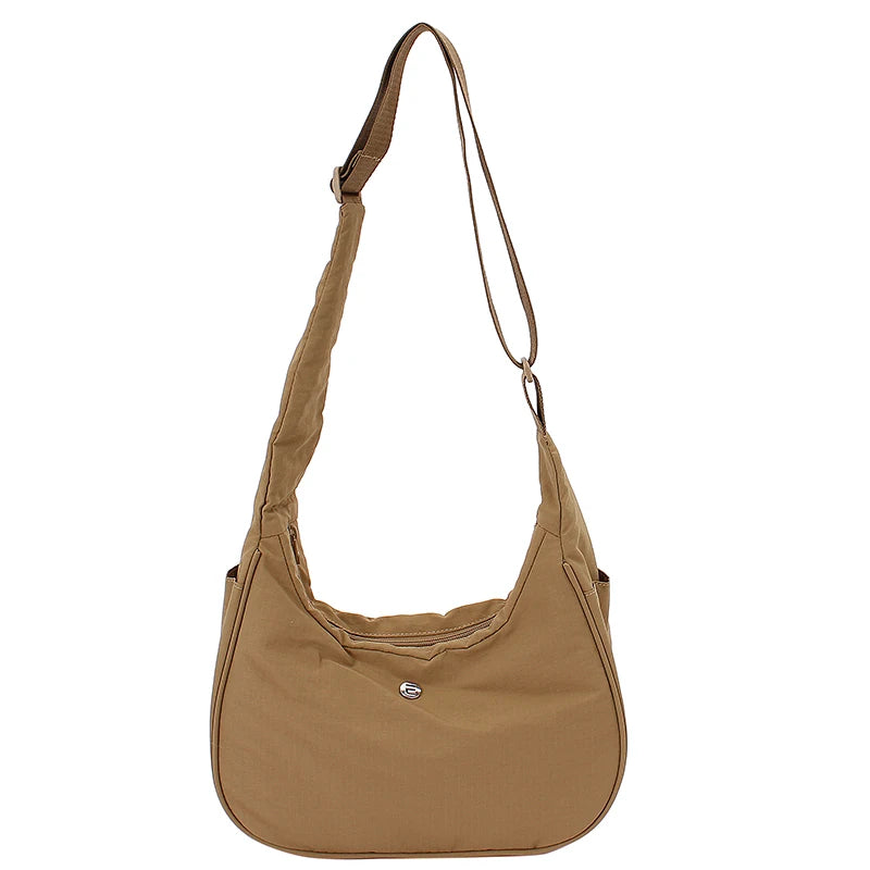 Casual Canvas Dumpling Bag Women's Summer Crossbody Bag Fashionable Underarm Bag Soft Nylon Material Easy to Clean Daily Use