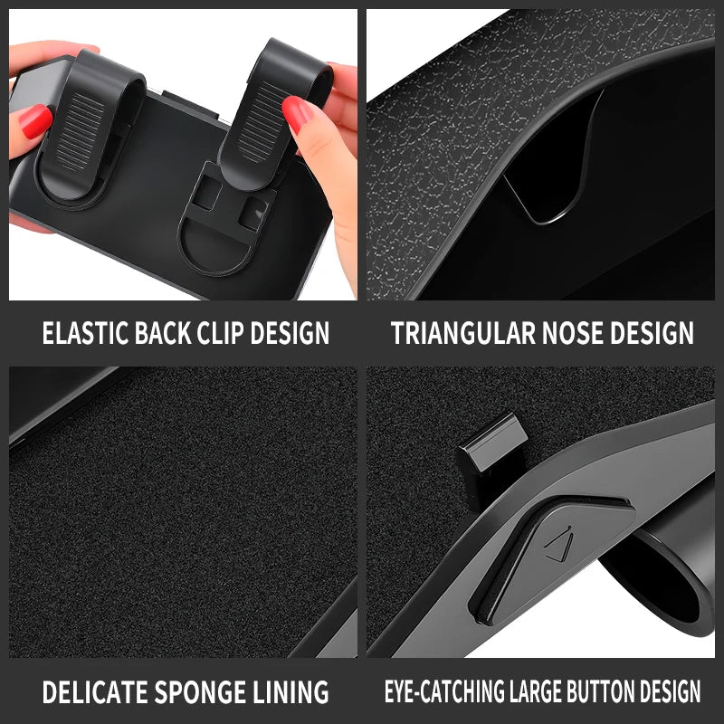 1PC Luxury Car Glasses Case Interior Scratch Resistant Material Inside Vehicle Sunglasses Storage Box Clip Sun Visor Accessorie