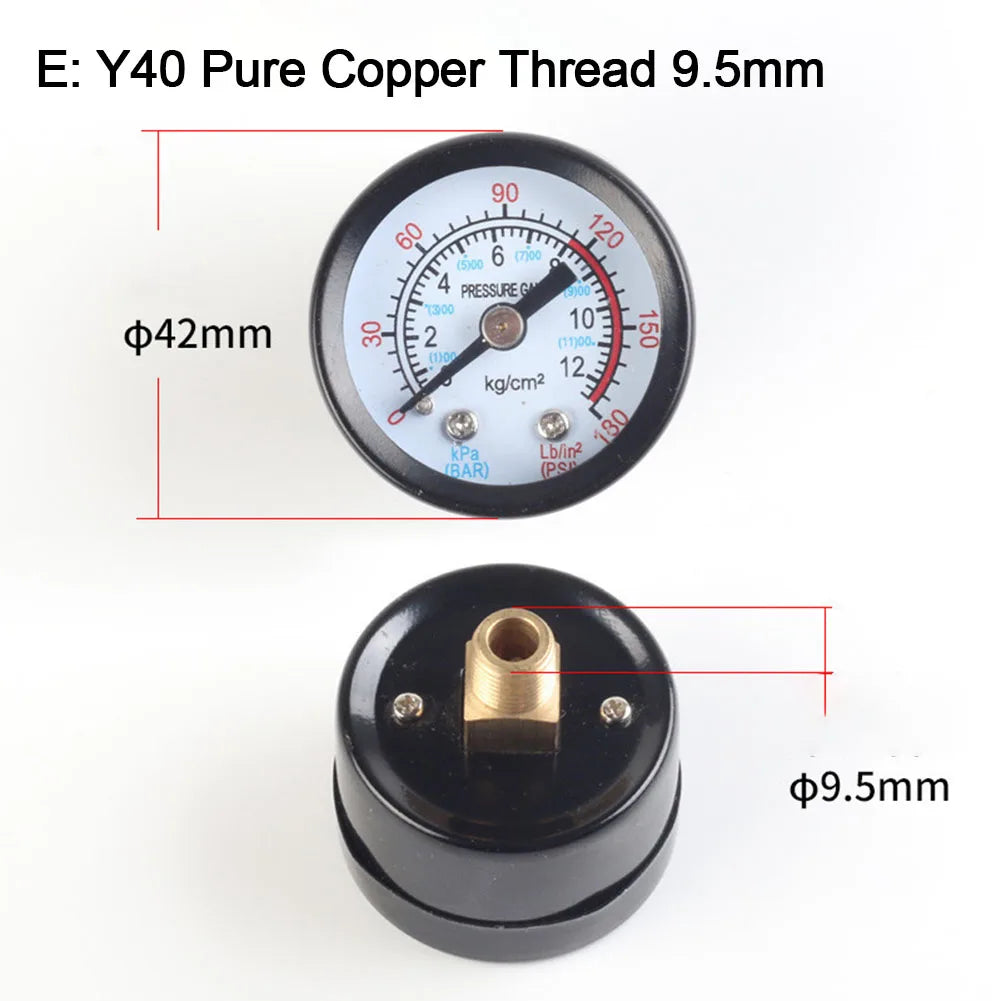 1pc Y40/Y50 Pressure Gauge 0-180PSI GasWater Fuel Liquids Meter Pressure Gauge Accurate Pressure Monitoring For Air Compressor