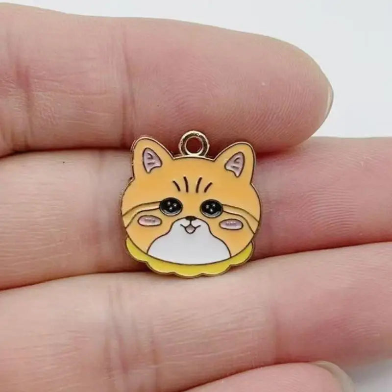 10pcs Cartoon Animal Pet Dog Puppy Footprint DIY Alloy Drip Oil Keychain Necklace Jewelry Pendant Pendant