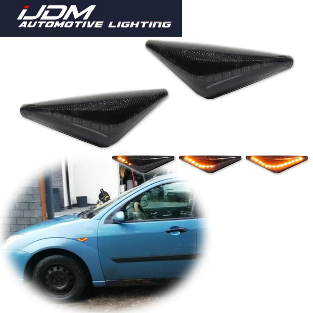 For Ford Focus MK1 1998-2004 & Mondeo MK3 2000-2007 Amber Sequential Blinker LED Car Front Fender Side Marker Turn Signal Lights