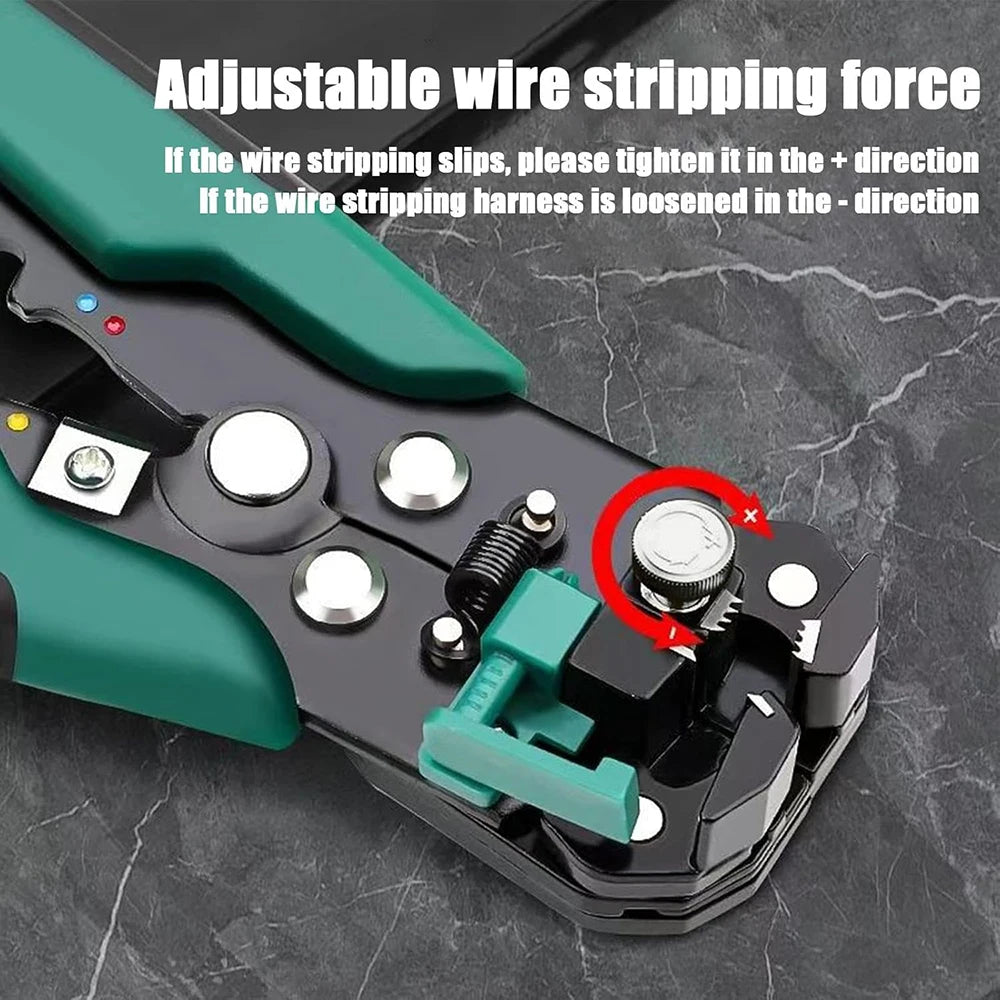 Crimper Cable Cutter Adjustable Automatic Wire Stripper Multifunctional Stripping Crimping Pliers Terminal Hand Tool