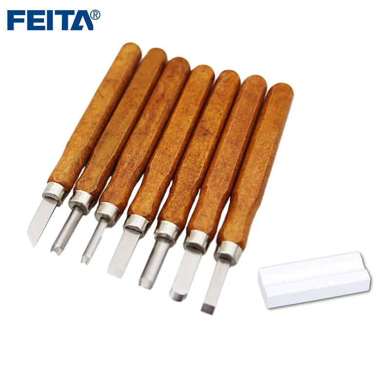 FEITA Professional Woodworking Wood Carving Chisel Knife Sculpting Knife Kit for Beginners & Professions DIY Crafts Gouges