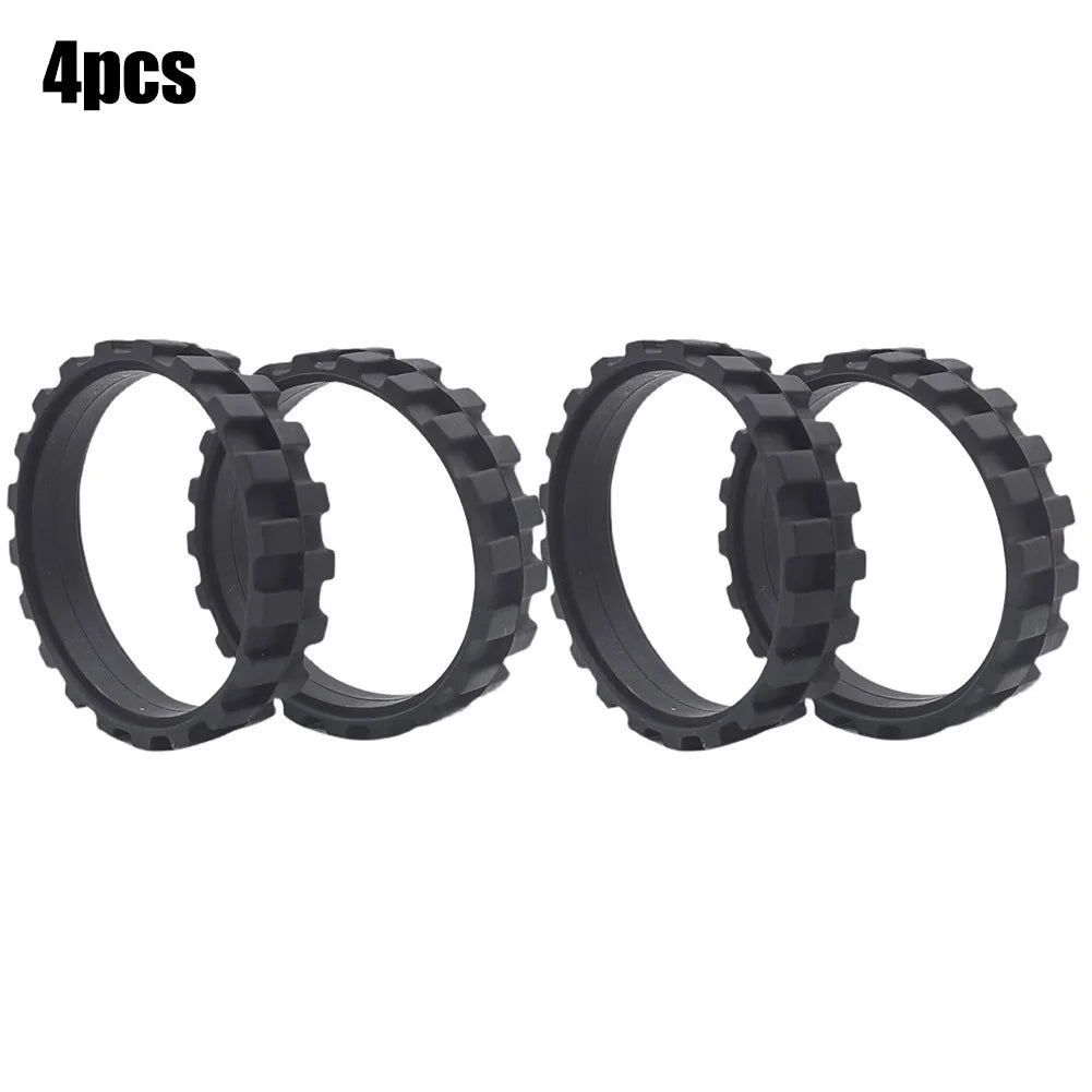 4PCS Black Rubber Tires Wheels Replacement For Roborock S5 S50 S51 S55 Robot Vacuum Cleaner Traveling Spare Parts Accessories