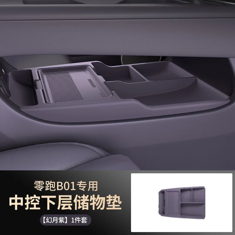 For Leapmotor B01 2025 Center Console Lower Storage Box, Drop-in Organizer Tray, Interior Accessory car accessories