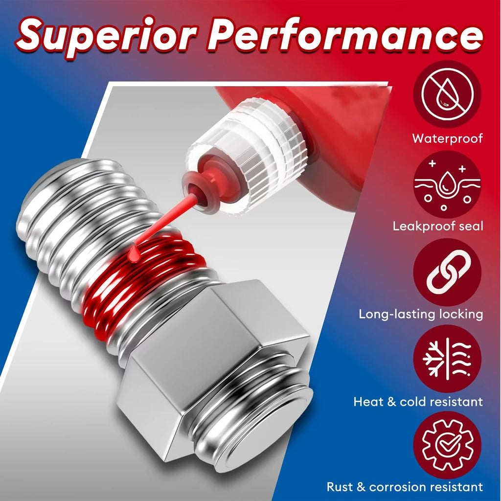 Ultra-High-Strength Seismic-Resistant Screw-Tightening Anaerobic Adhesive - Removable Threadlocker & Metal Adhesive, 50g