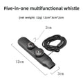 7-in-1 Multifunctional Outdoor Survival Whistle with LED Light Thermometer Compass for Camping Hiking Emergency Rescue Safety