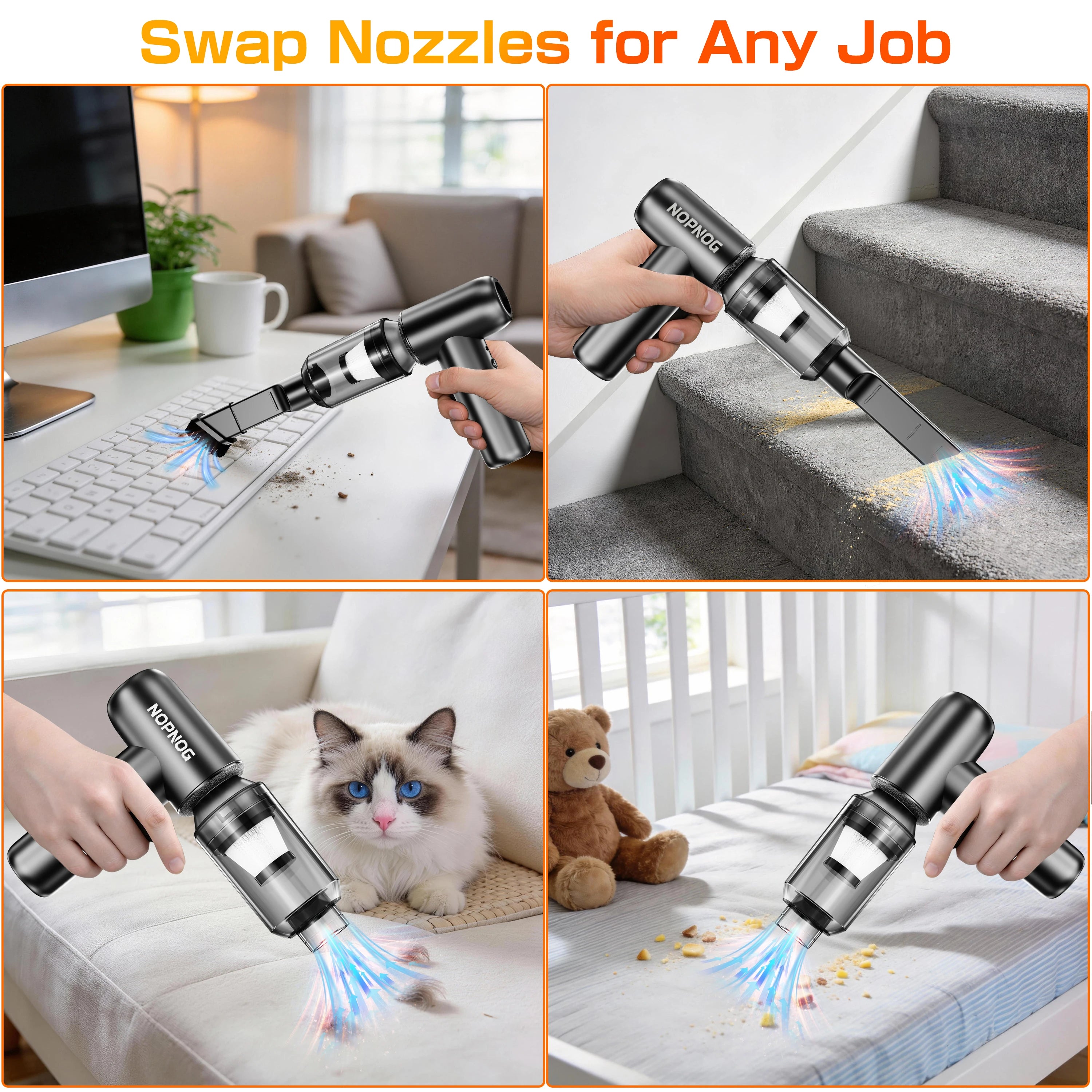 Car Vacuum Cleaner Blower Turbo Fan Violent Jet Fan Cleaning Blowing Tools Summer Hair Dryer Family Electric Air Duster Auto Accessories Dust Collector Outdoors Portable