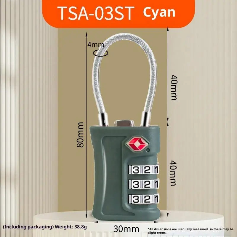 Travel TSA Customs Lock Password Changeable Lock 3 Digit Portable Zinc Alloy Suitcase Luggage Backpack