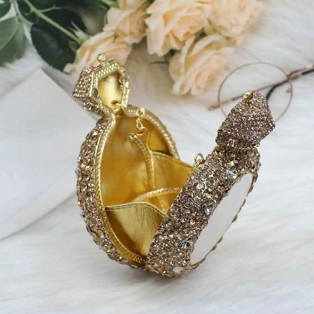 New Design Big Diamond Ring Bag Women Clutch Purse Bridal Wedding Rhinestone Evening bags lady handbags Silver and gold