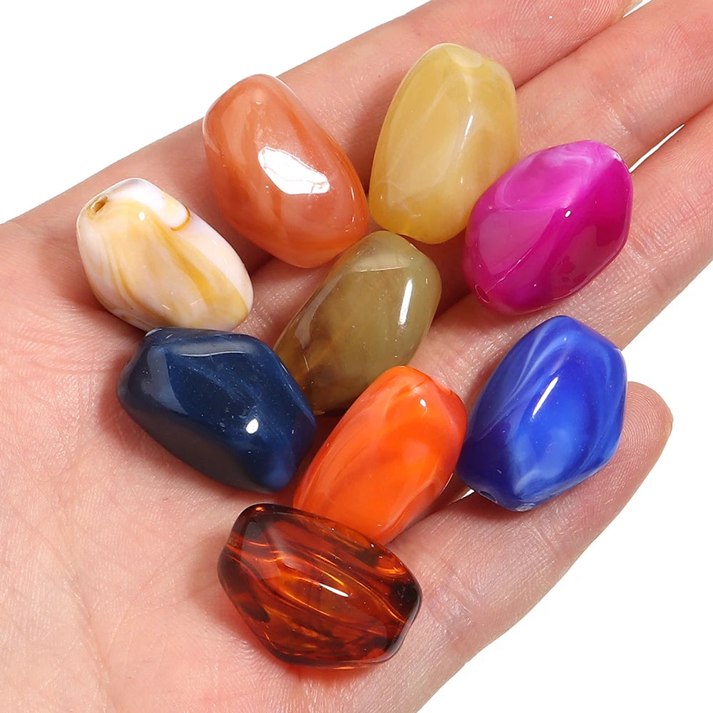 20pcs 12x21mm Irregularity Acrylic Beads Spacer Loose Beads For Jewelry Making DIY Bracelet Earrings Accessories