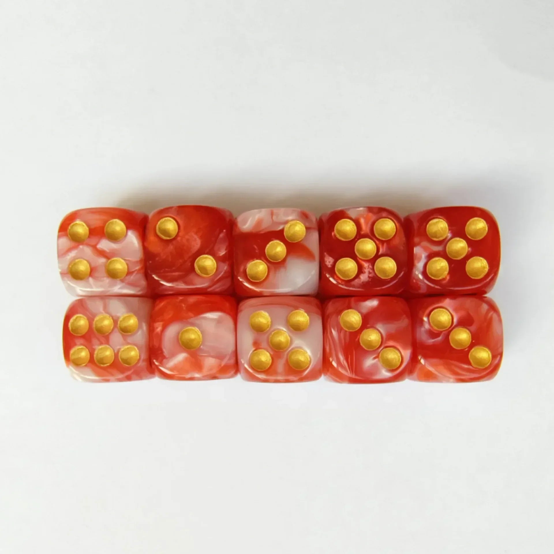10pcs of 16MM Dual Color COC Dice Acrylic Digital Dice Dnd TRPG Cthulhu Running Team Board Game Dices Entertainment Dnd Dice Set