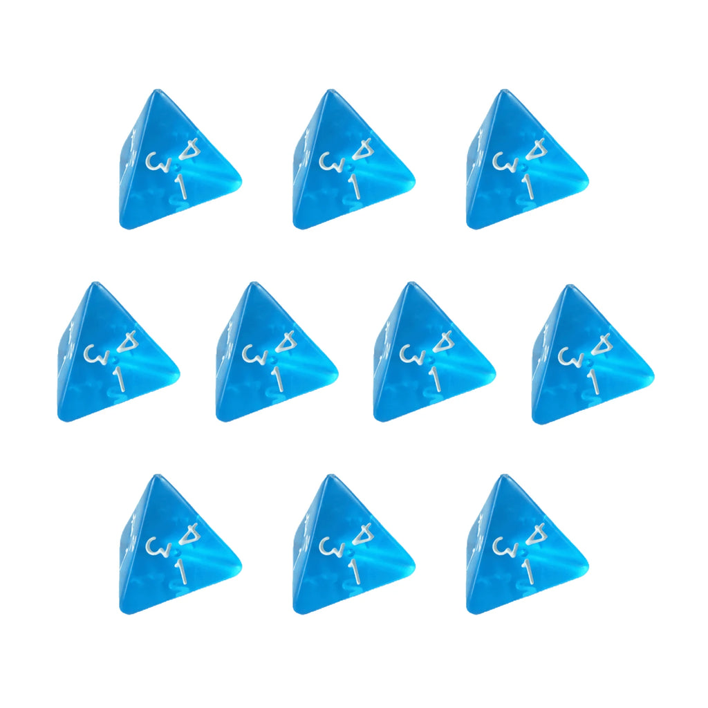 10-Piece D4 Transparent Dice Set for Role-Playing Games, Perfect Party Gift & Board Game Accessory, Ideal for DND