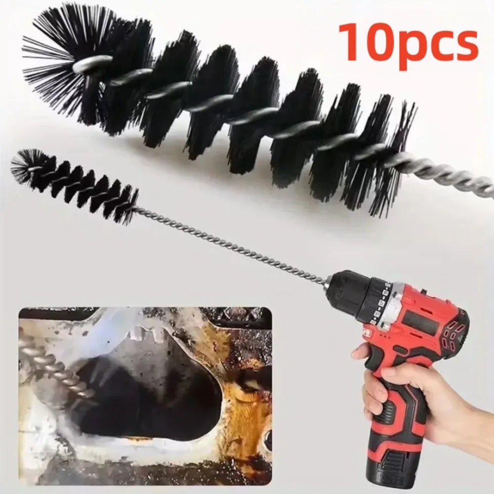 10pc Air Door Carbon Deposit Nylon Cleaning Brush Engine Air Inlet Combustion Chamber Cylinder Brushes Car Detail Wash Tools
