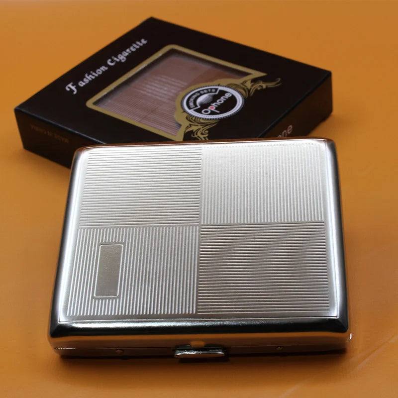 Portable Stainless Steel Cigarette Case Metal Embossed Holder Pocket Storage Box for Smoking Accessories Daily Use