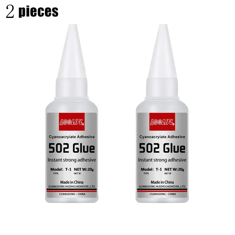 502 Super Adhesive - Quick Drying Cyanoacrylate, Suitable for Leather, Rubber, Metal, Strong Adhesive, Colorless and Transparent