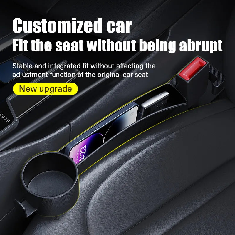 2pcs Car Seat Gap Plug Strips Car Seat Gap Storage Box with Cup Holder Car Seat Position Storage Box Interior Accessories