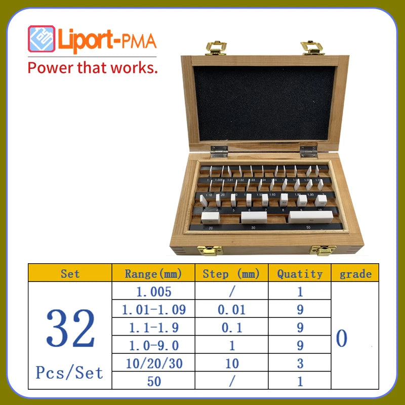 32-122pcs/set,Ceramic Rectangular Gauge Block Set,Grade 0 ,Customized Gauge,Tools for Micrometer and Caliper Inspection