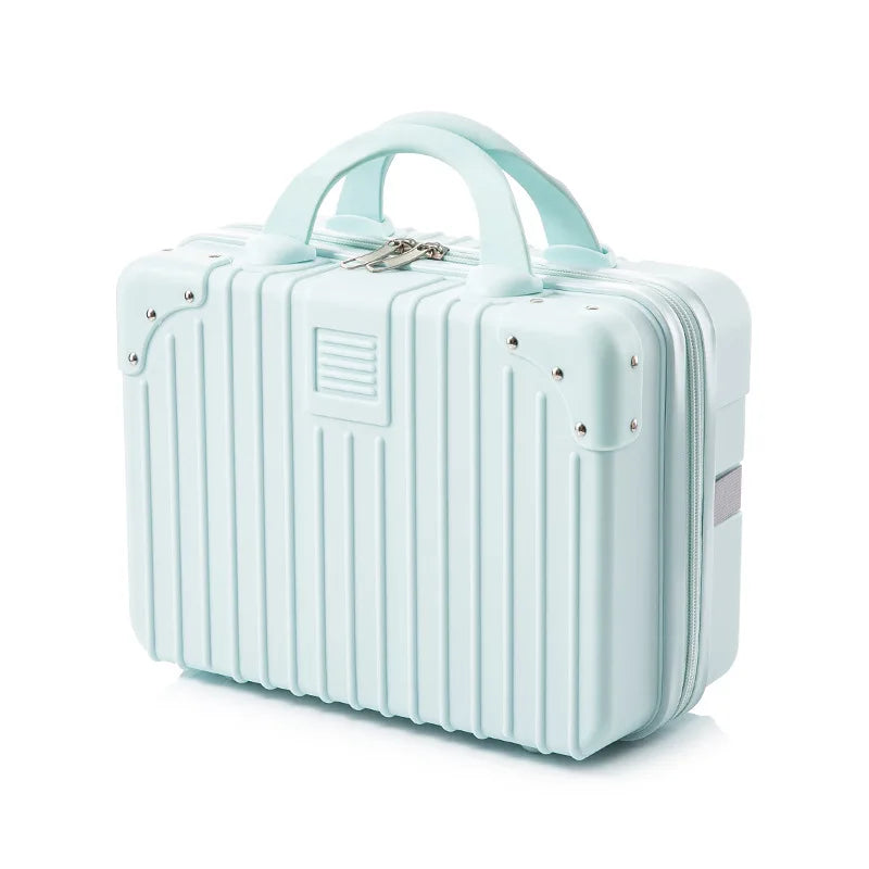 Portable Mini Luggage for Women, Lightweight Cosmetic Bag, Carry-on Travel Case with Lock