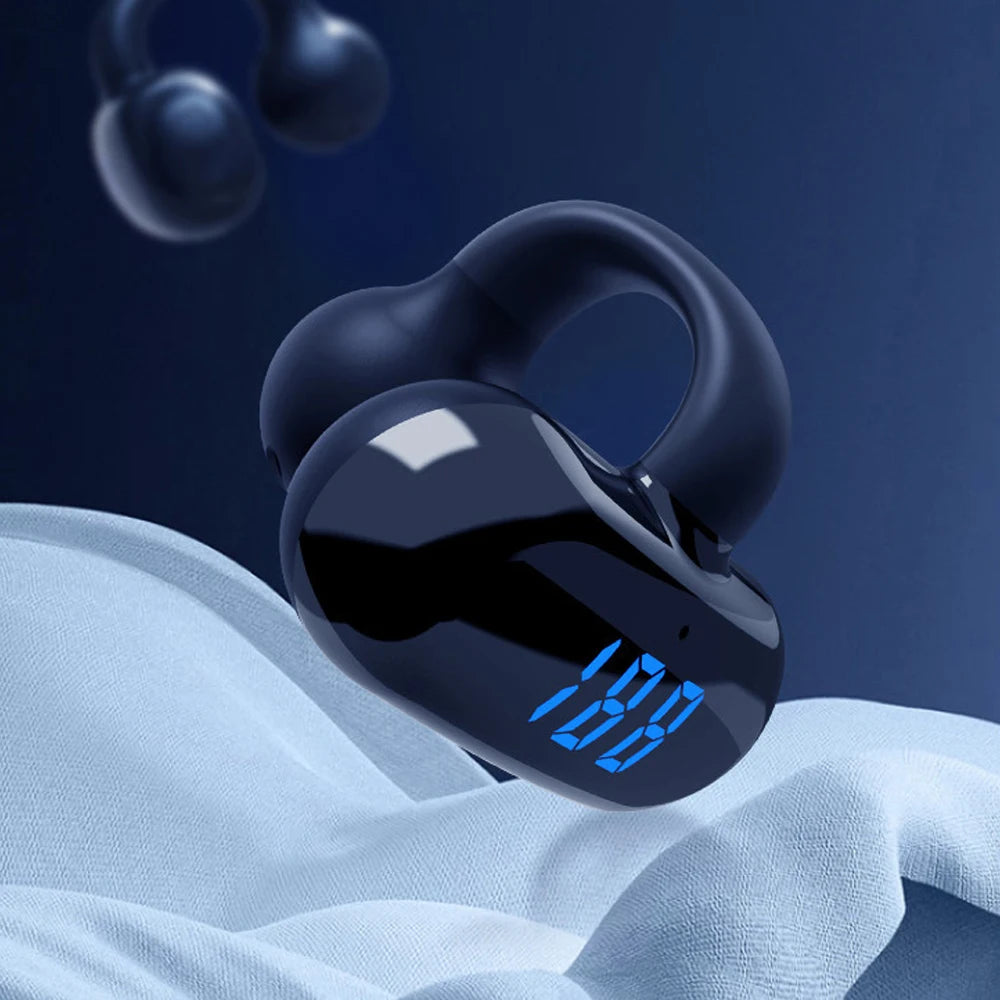 Bone Conduction Bluetooth Headset Clip on Ear Sports Wireless Bluetooth Headset Digital Display Bone Conduction Headset