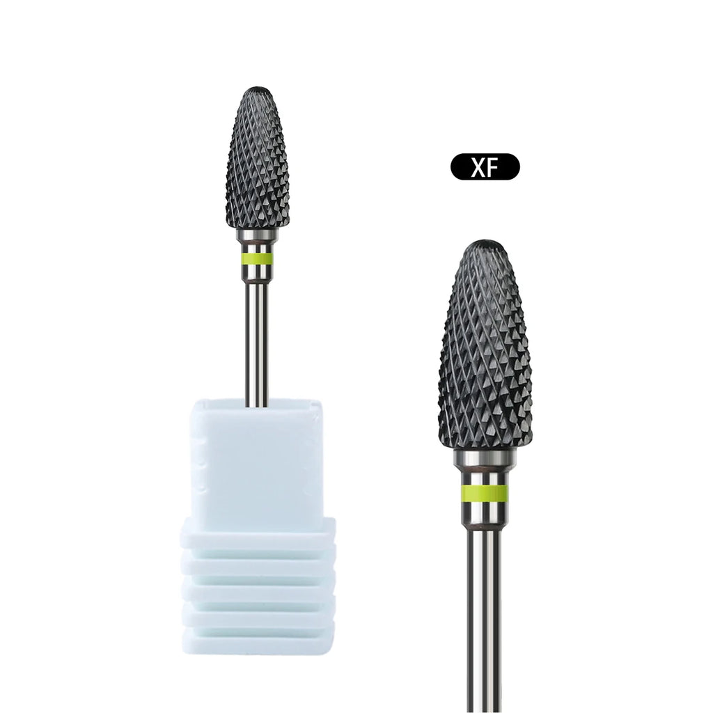Black Ceramic Nail Drill Bits 3/32'' Safe & Professional Nail Cleaning Polishing Head For Callus & Dead Skin Removal Nails Tools