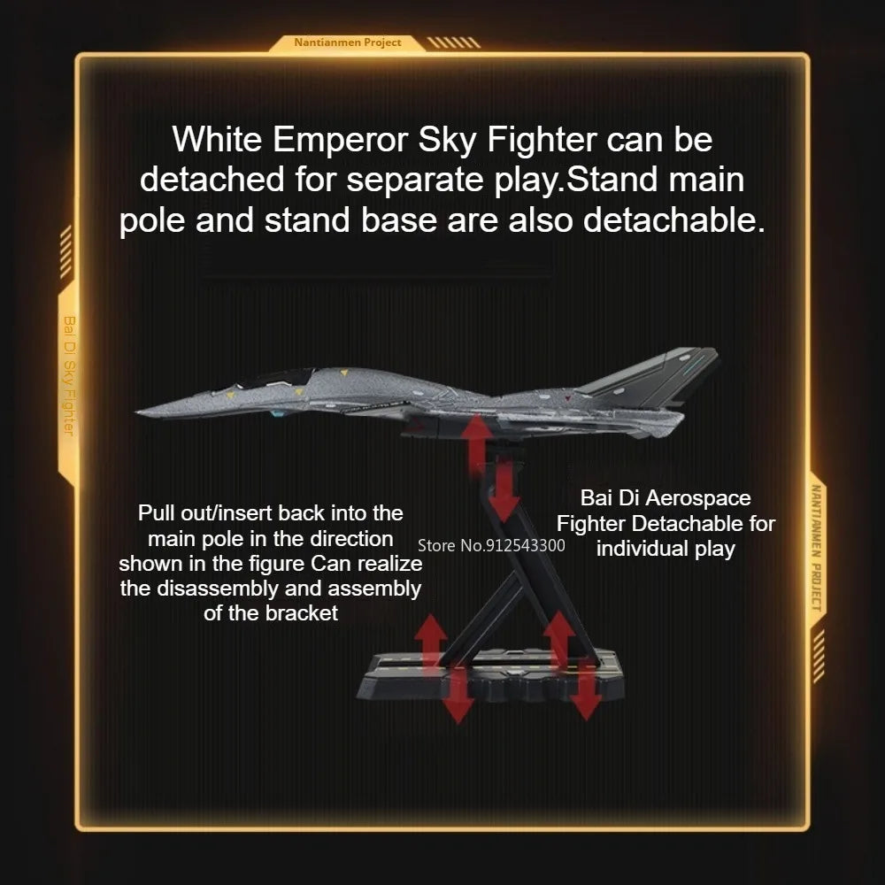 1:50 Scale BaiDi Aerospace Fighter Aircraft Model Toy Movable Parts Alloy Diecast Nimiature Models for Enthusiasts Holiday Gift