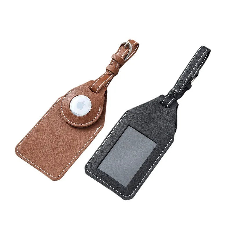 Leather Luggage Tags for AirTag Cases Anti-loss Travel Luggage Tags with Card Holders