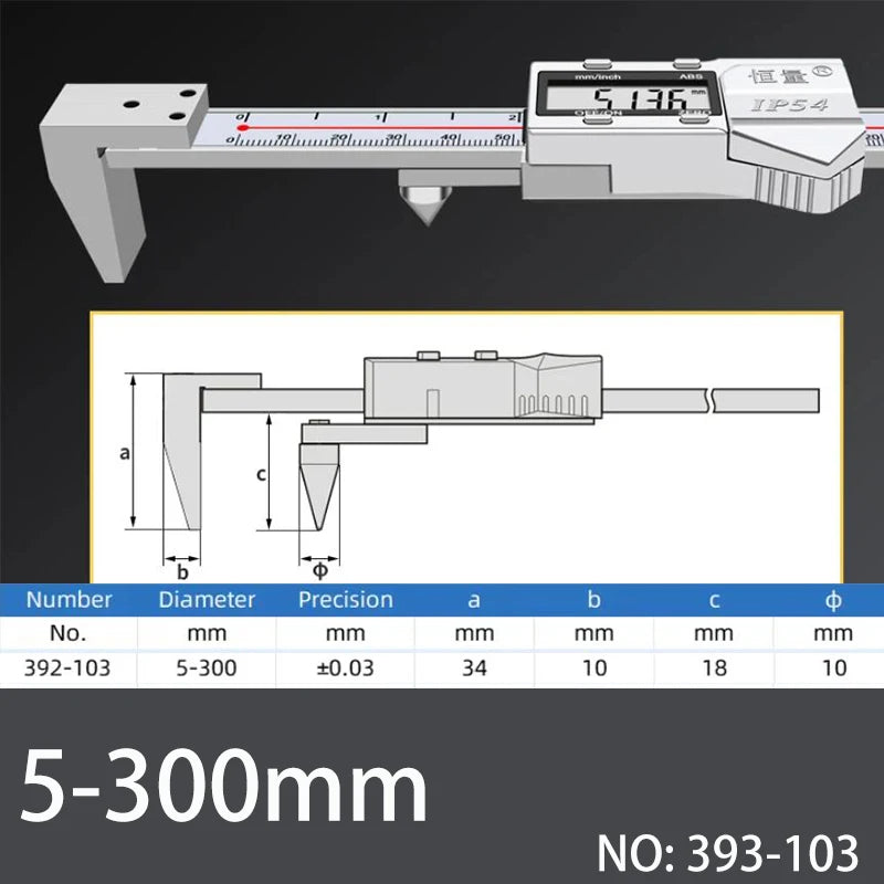 Horizontal Edge Center Digital Caliper 0.01mm Precision Stainless Steel Conical Probe for Hole Center & Edge Measurement