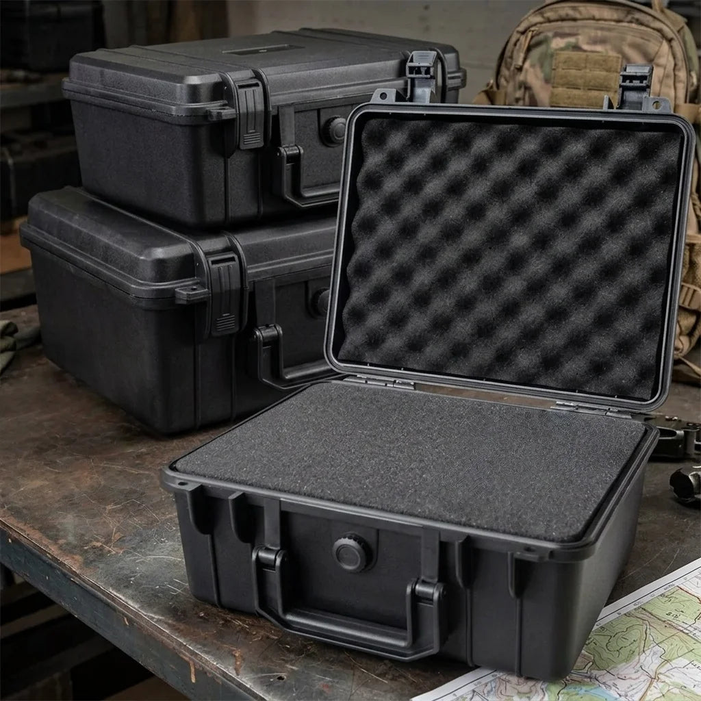 Hard Shell Waterproof Organizer Box, Portable Impact Resistant Toolbox for Hardware Accessories and Instruments