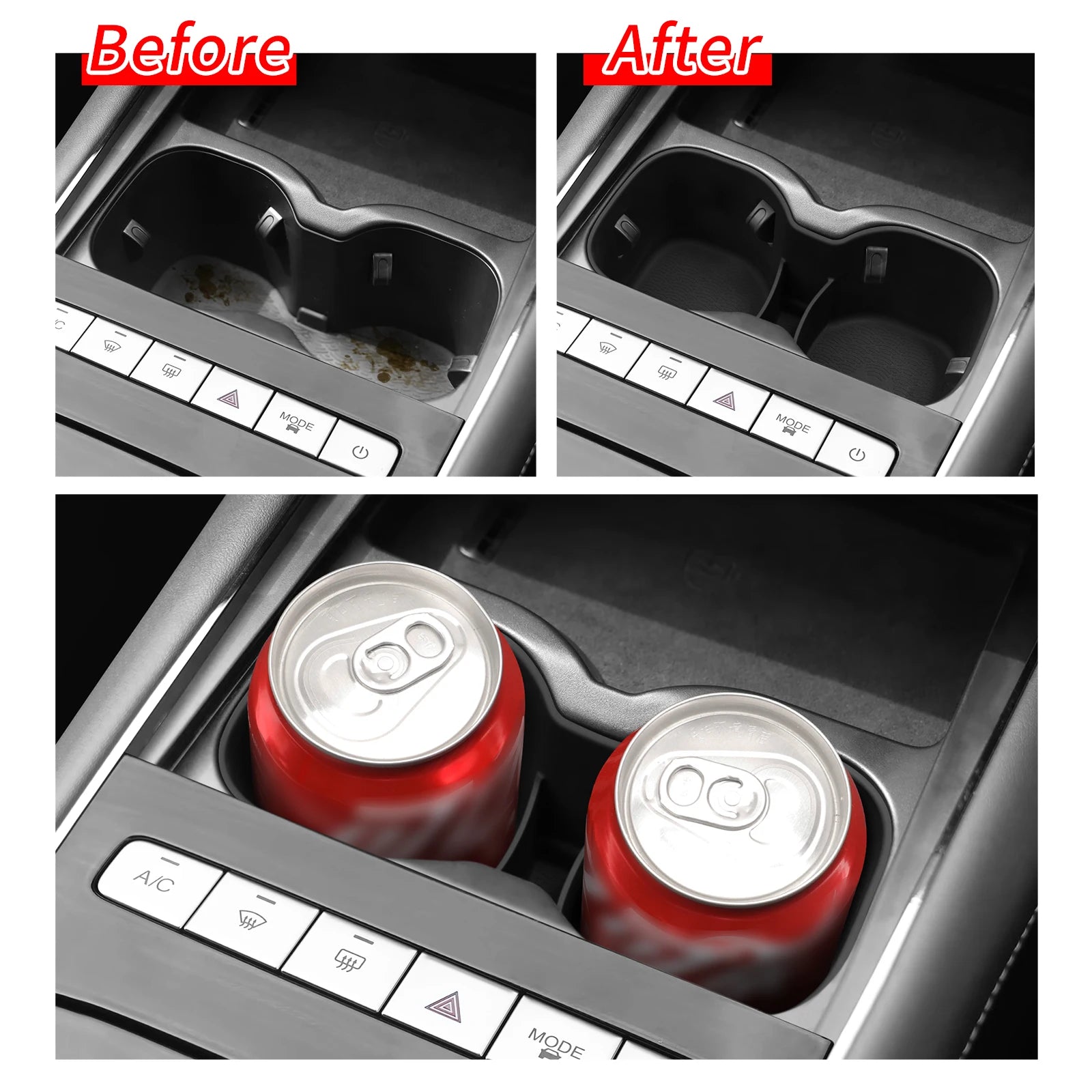SMABEE for Chery OMODA 5 C5 E5 EV Model 2024 2025 Cup Holder Shock-Absorbing Storage Tray TPE Central Armrest Cup Box Tidying