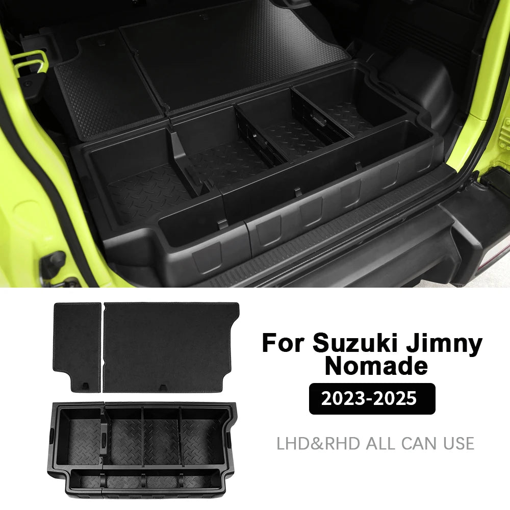For Suzuki Jimny 2023 2024 2025 JC74W JC74 5-Door Car Trunk Storage Box with Lid Storing Channel Storage Box Auto Modified