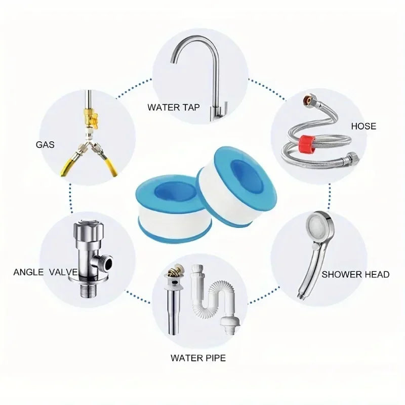 4M PTFE Water Pipe Tape Oil-free Sealing Tape Fitting Thread Seal Tape Pipe Thread Seal Raw Material Home Improvement Essential