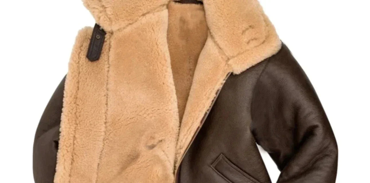 Men Autumn Winter Coat Jacket Faux Leather Solid Color Turndown Collar Zippers Pockets Warm Comfortable Fashion Casual Regular