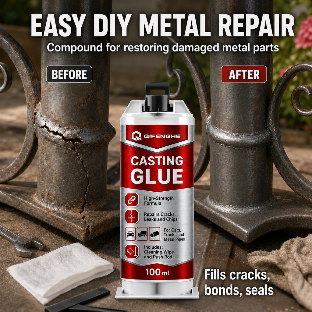 100ML QIFENGHE AB Casting Glue High Strength Cold Welding Adhesive Metal Crack Leak Repair Glue for Vehicle Pipe Cast Iron