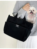 Urban Minimalist Female Student Large Capacity Commuting Horizontal Canvas Single Shoulder Diagonal Cross Portable Tote Bag