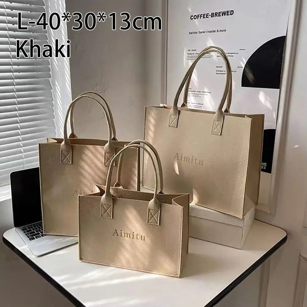 Fashion S/M/L Women Felt Shoulder Bag Simple Solid Color Messenger Bag Handbag Large Capacity Travel Casual Crossbody Bags