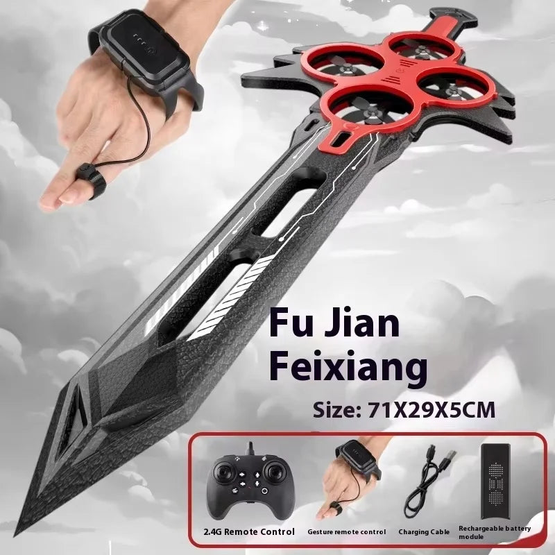 73cm Dual Control Control Flying Drone For Kids Rc Hand Sensing Remote Control Airplane Toy With Led Lights Easy To Fly Indoor