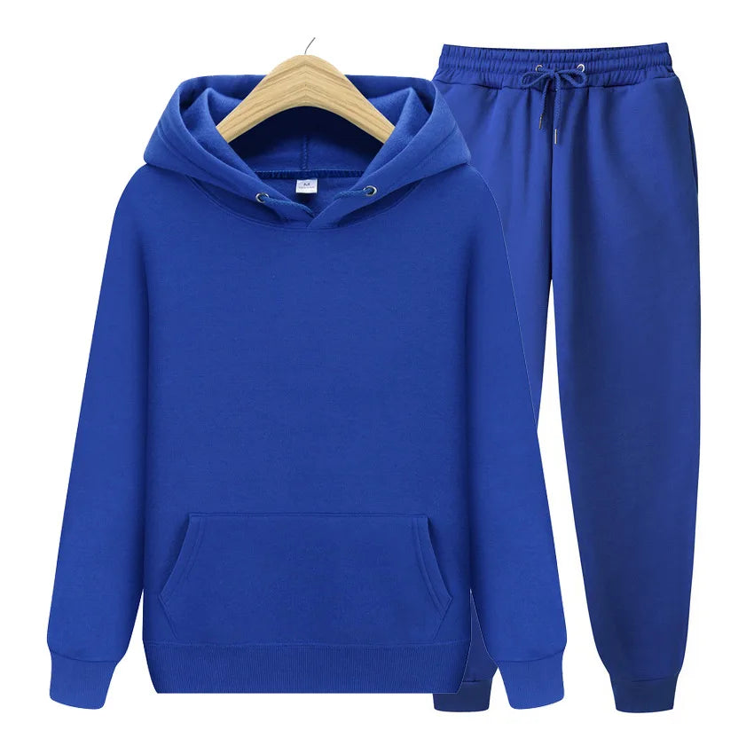 New Womens Solid Color Sets Hoodies Pants Autumn Winter Hooded Sweatshirt Sweatpants Hoodie Pant Hoody Pullover Female Suit