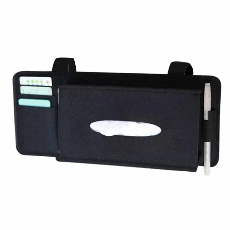 2025 Creative Car Sunshade Tissue Box Paper Towel Bag Multi - Function Felt Car Hanging Seat Car Interior Storage Box Supplies