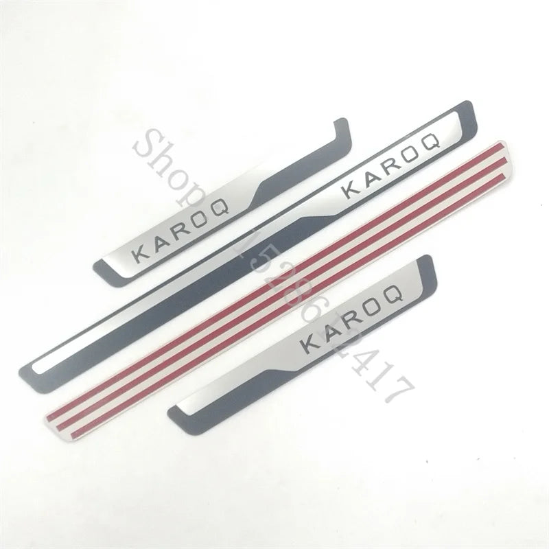 for Skoda KAROQ 2017 2018~2024 Door Sill Strip Stainless Steel Scuff Plate Peda Pedal Cover Car Styling Stickers car Accessories