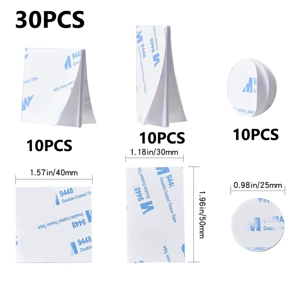 Double Sided Mounting Tape 30/60 Pcs Versatile Double Sided Adhesive Foam Mounting Tape Solution for Walls, Crafts, and More