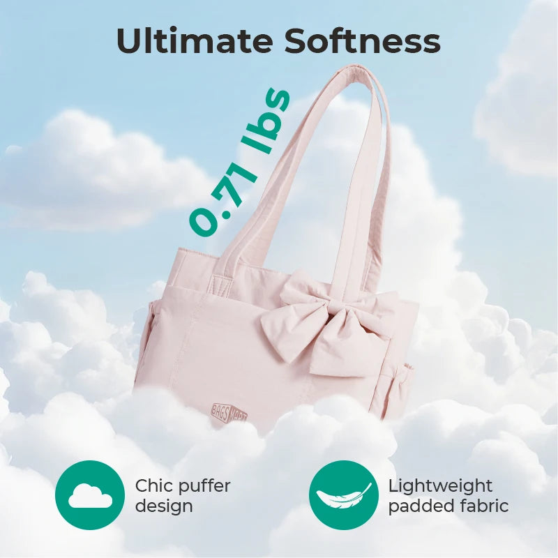 BAGSMART Tote Bag University Padded Shoulder Bag for Women Large Capacity Travel Handbag Daily Commute Women's Bag