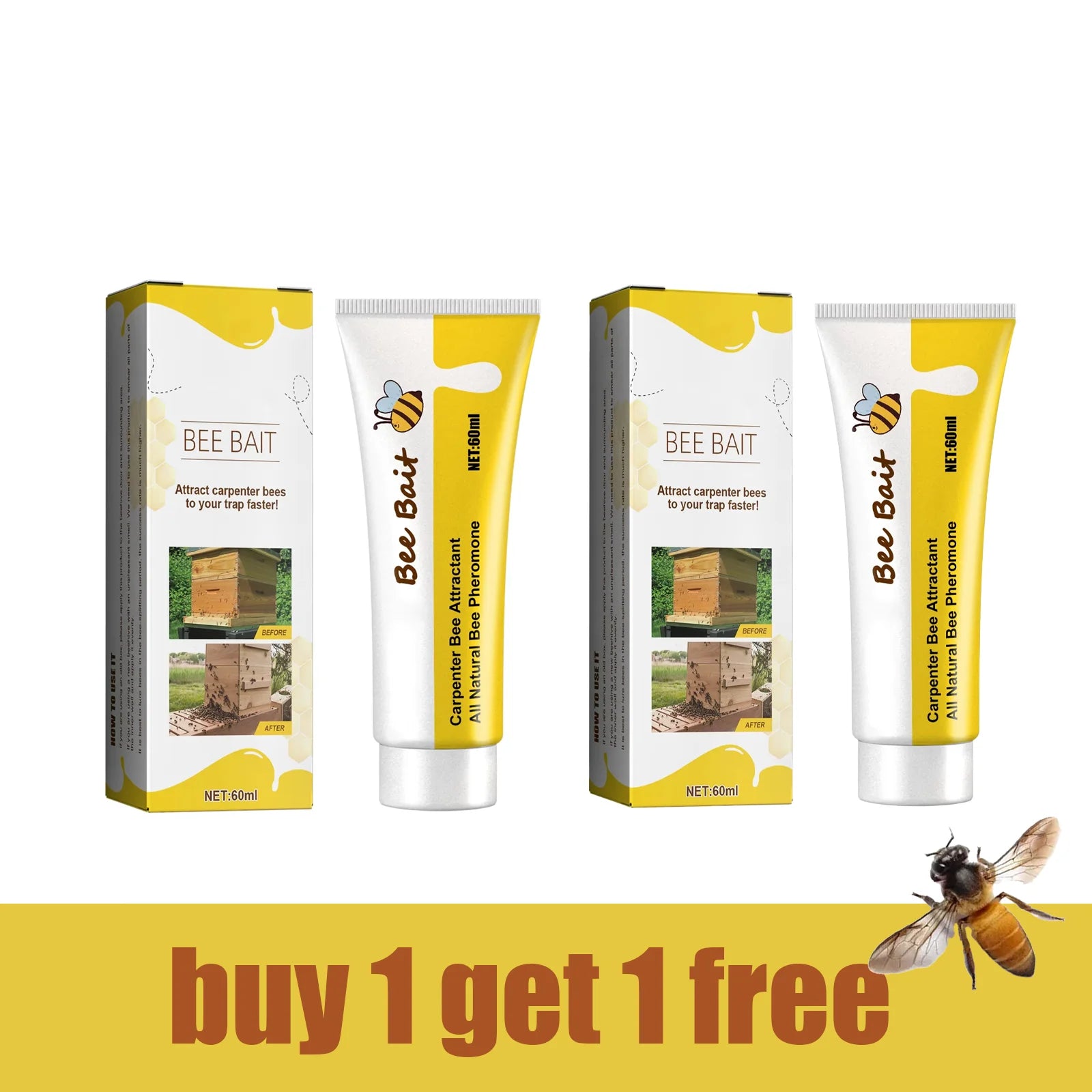 Outdoor Beekeeping Bee Attractant Bait - Easy Catching Bee Queen Pheromone Lure Swarm Commander for Honey Hive Attraction