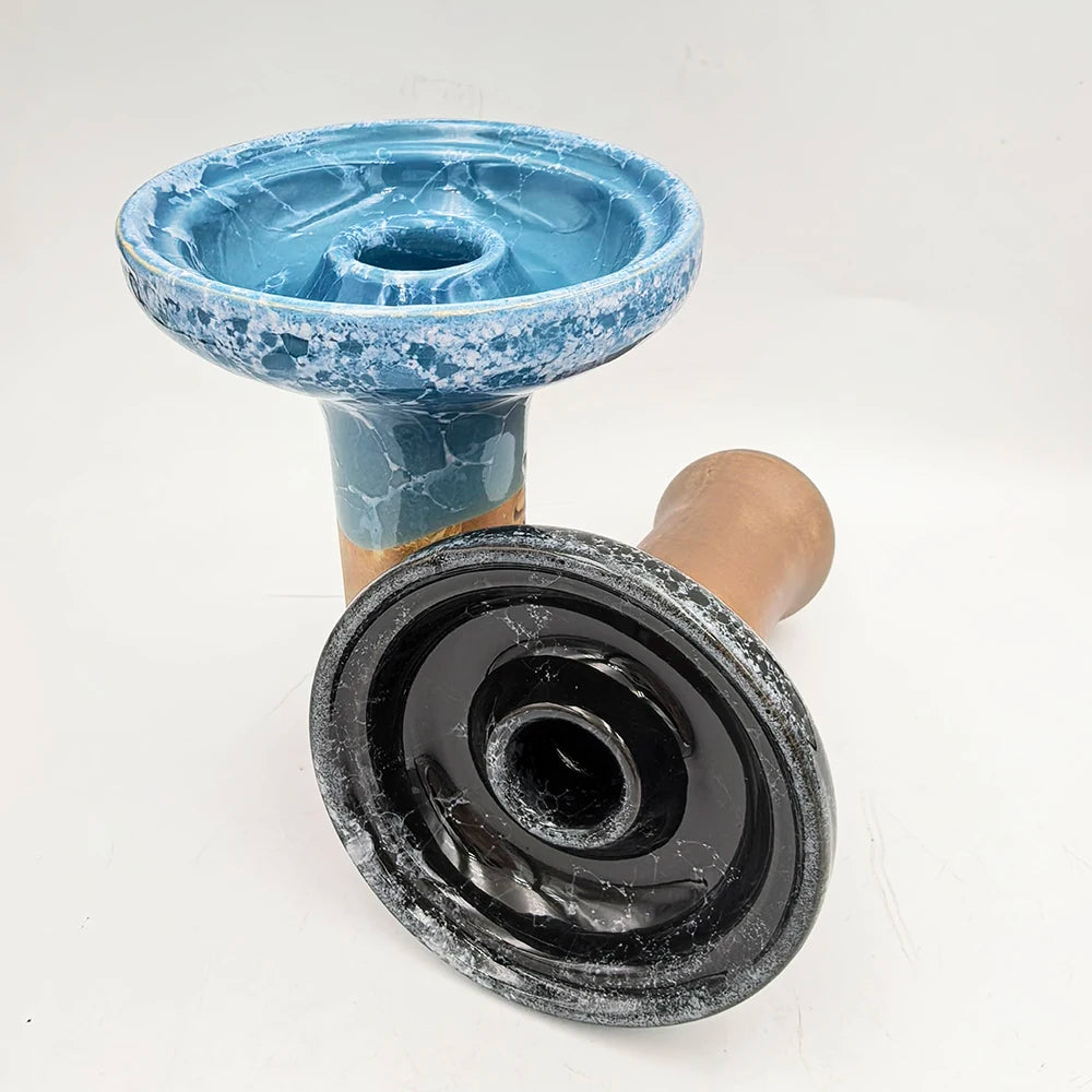 Ceramics Bowl with Aluminum Metal Charcoal Bowl Set Shisha Accessory Hookah Bowls