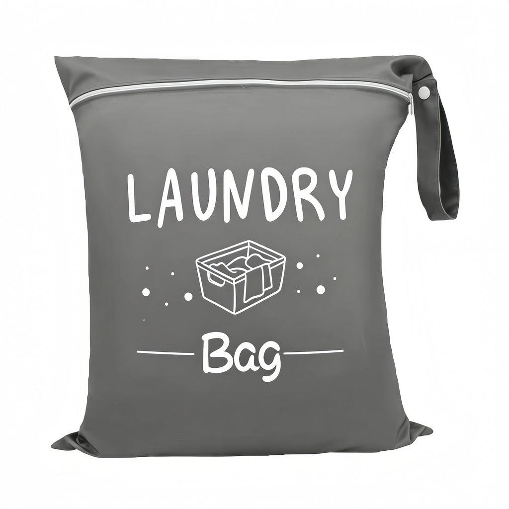 Large capacity 38*48cm travel laundry bag, with double handles for portability and stain resistance, adjustable handle zipper, w